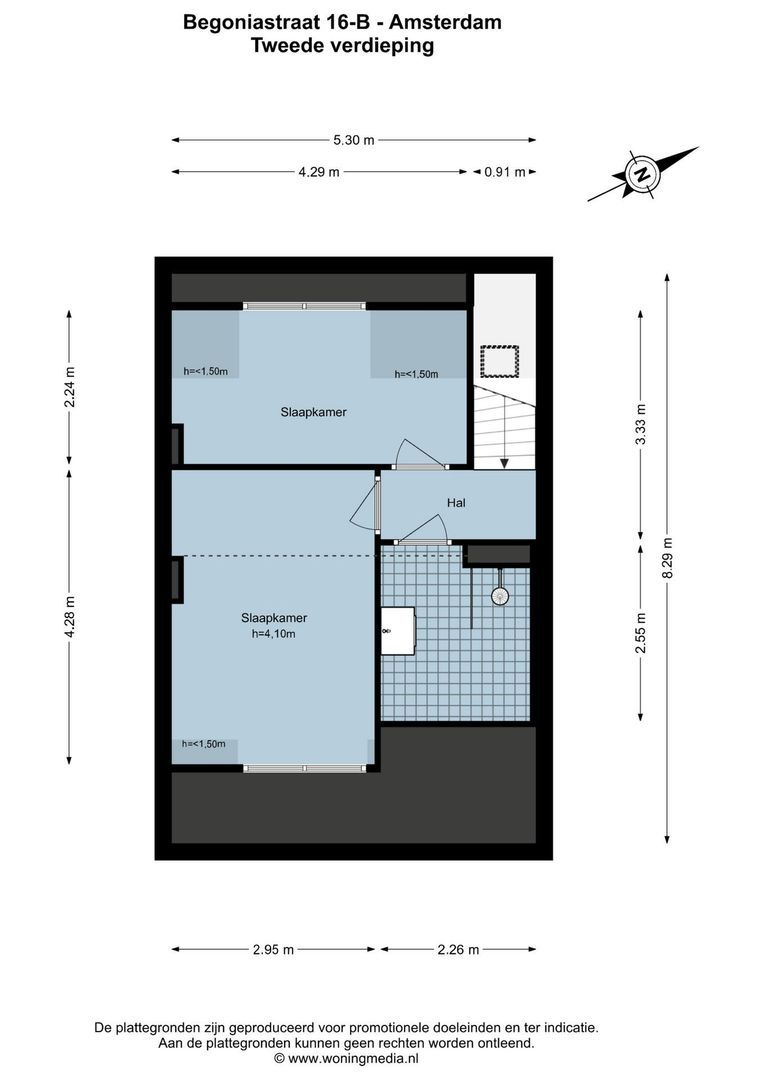 Begoniastraat 16 B, Amsterdam plattegrond-1