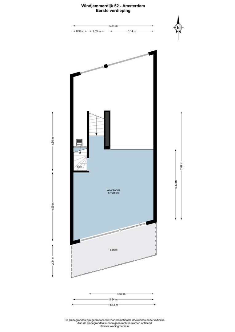 Windjammerdijk 52, Amsterdam plattegrond-1