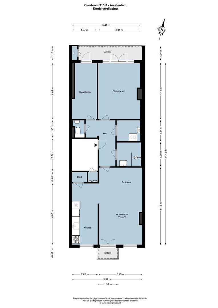 Overtoom 310 3, Amsterdam plattegrond-0