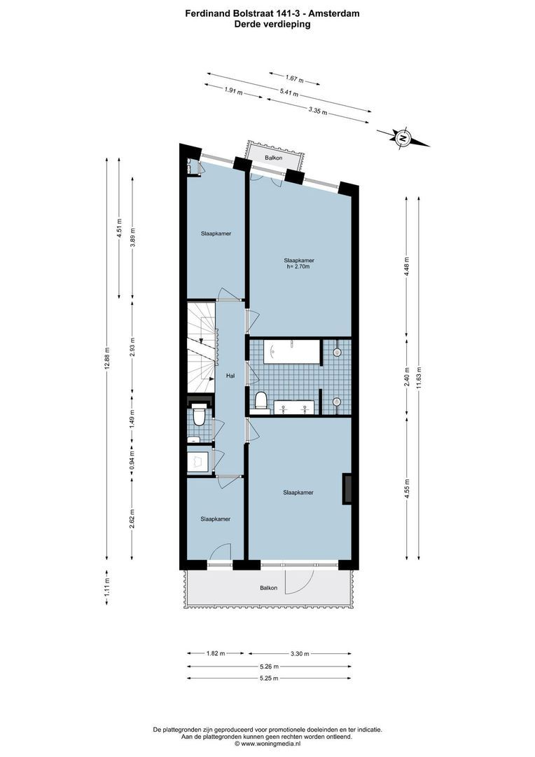 Ferdinand Bolstraat 141 3, Amsterdam plattegrond-1
