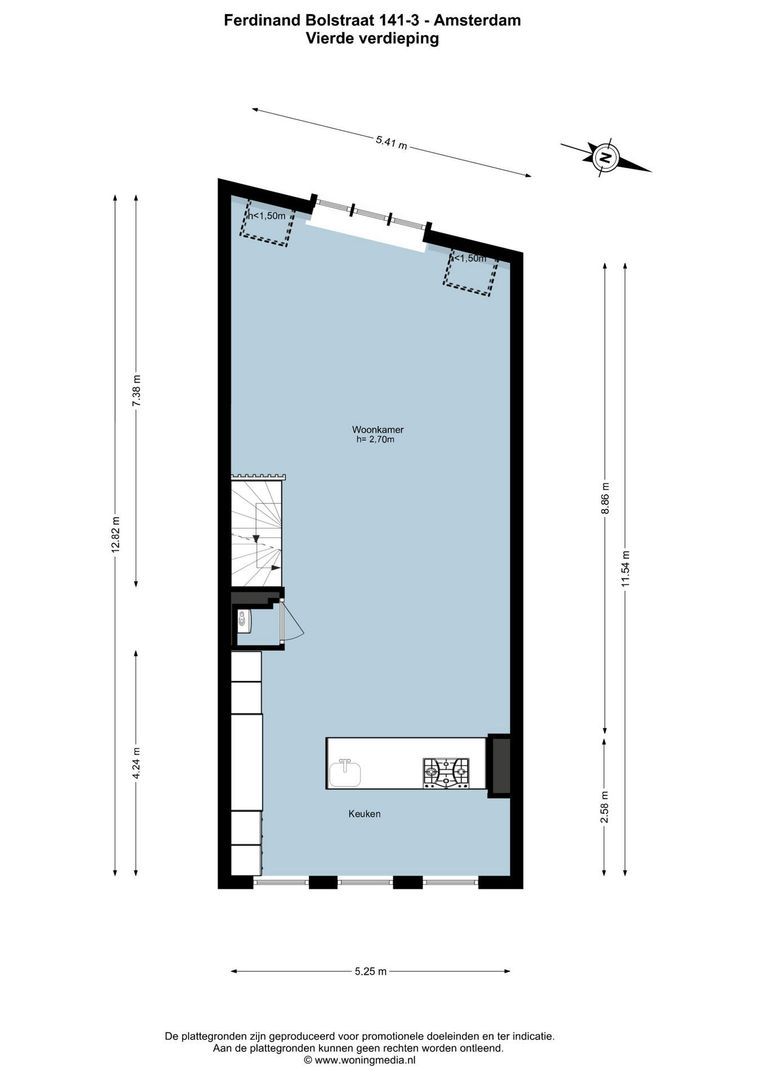 Ferdinand Bolstraat 141 3, Amsterdam plattegrond-2