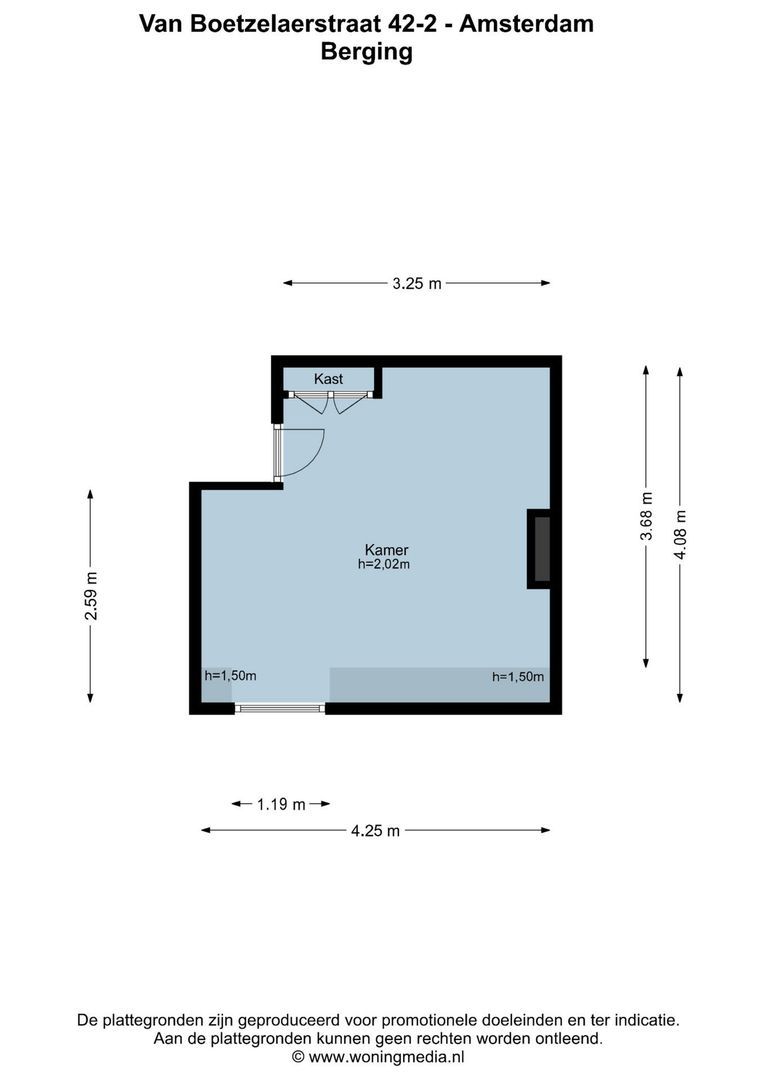 Van Boetzelaerstraat 42 2, Amsterdam plattegrond-1