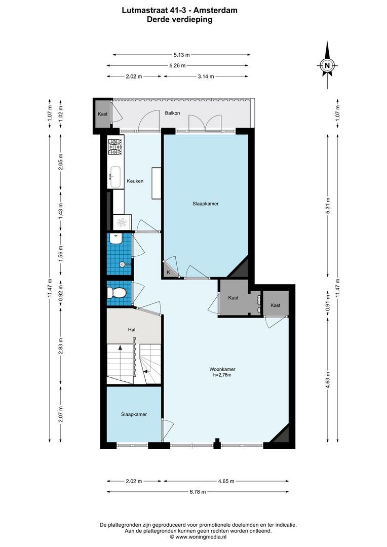 Lutmastraat 41 3, Amsterdam plattegrond-1