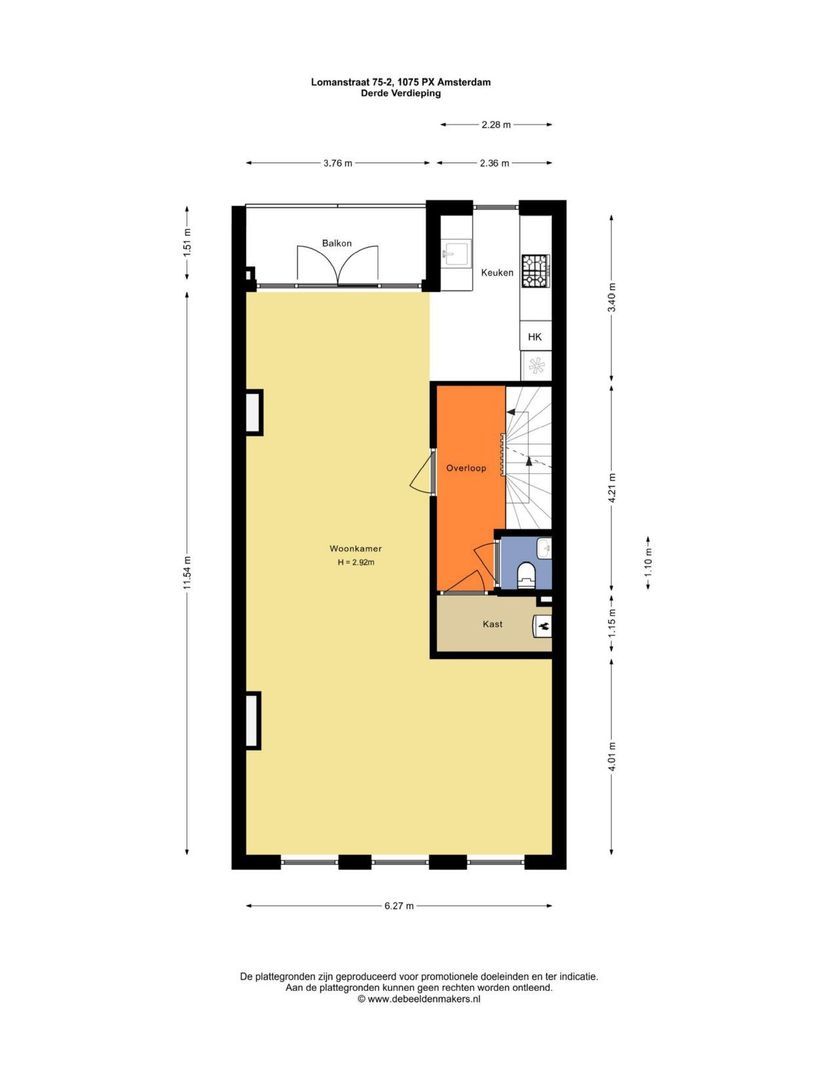Lomanstraat 75 2, Amsterdam plattegrond-1