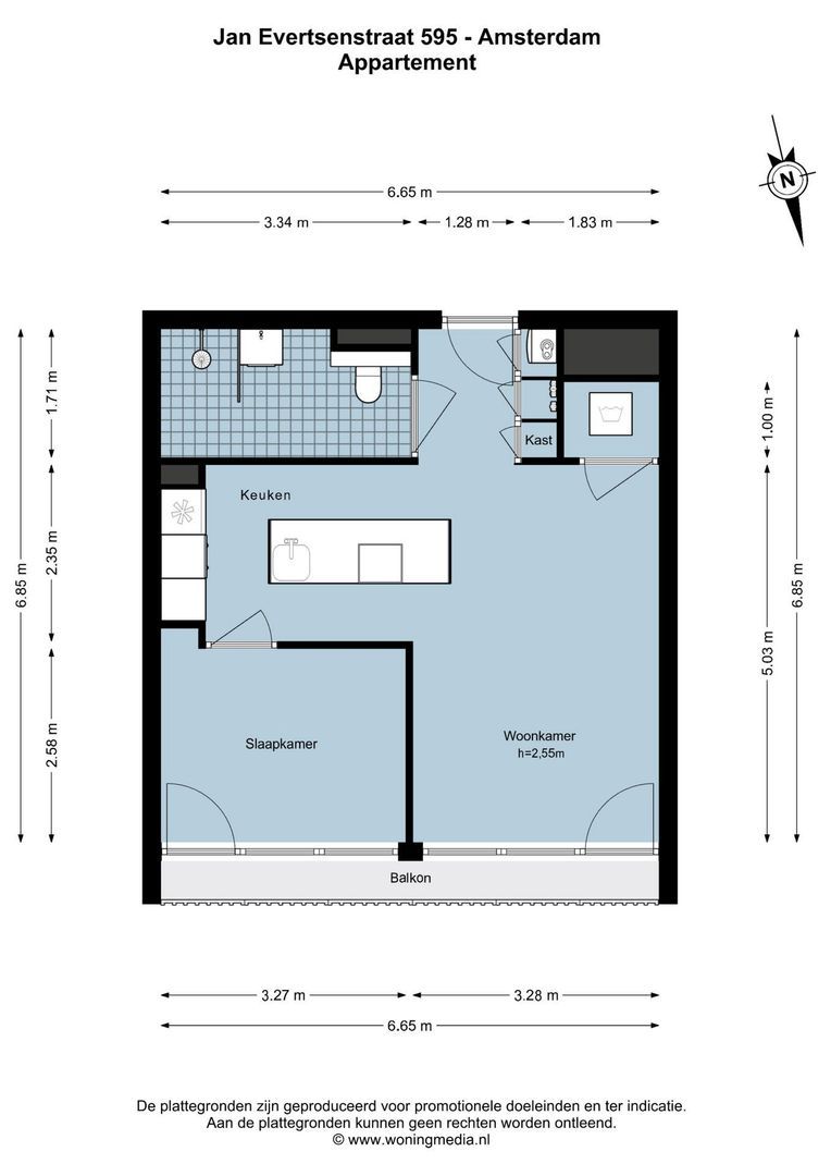 Jan Evertsenstraat 595, Amsterdam plattegrond-0
