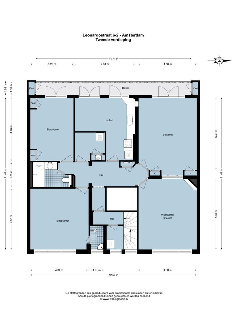 Leonardostraat 6 2, Amsterdam plattegrond-0