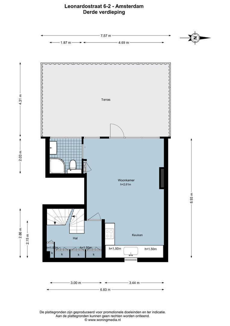 Leonardostraat 6 2, Amsterdam plattegrond-1