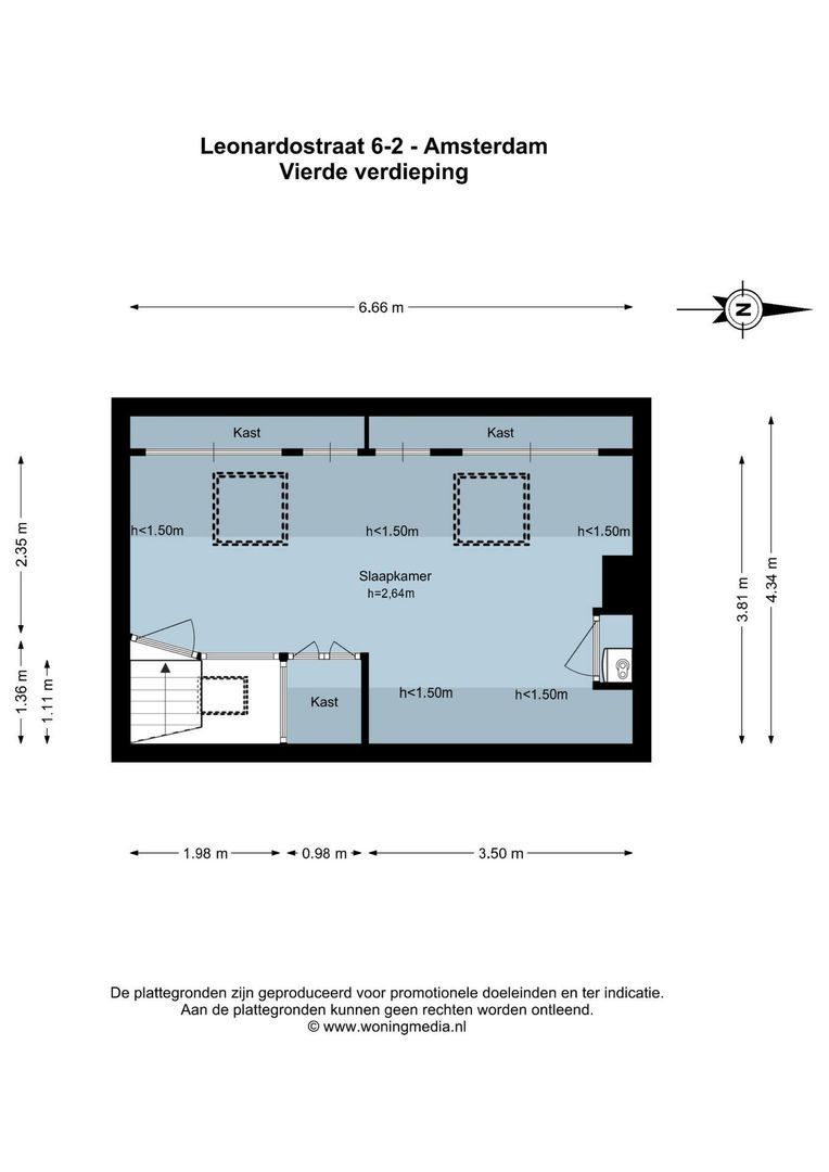 Leonardostraat 6 2, Amsterdam plattegrond-2