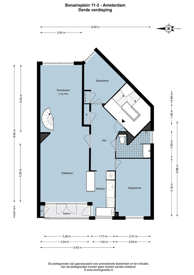 Bonaireplein 11 3, Amsterdam plattegrond-0