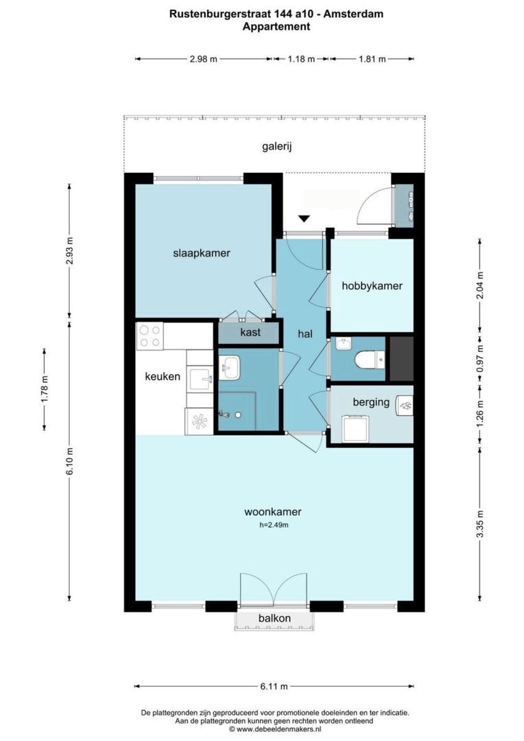 Rustenburgerstraat 144 A 10, Amsterdam plattegrond-0