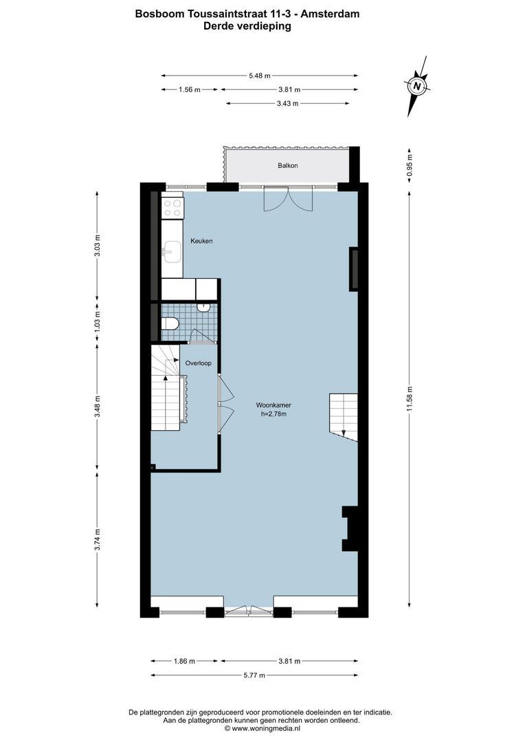 Bosboom Toussaintstraat 11 3, Amsterdam plattegrond-0