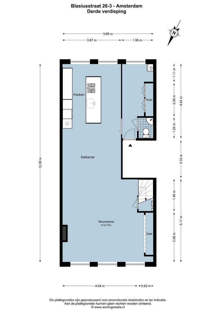 Blasiusstraat 26 3, Amsterdam plattegrond-0