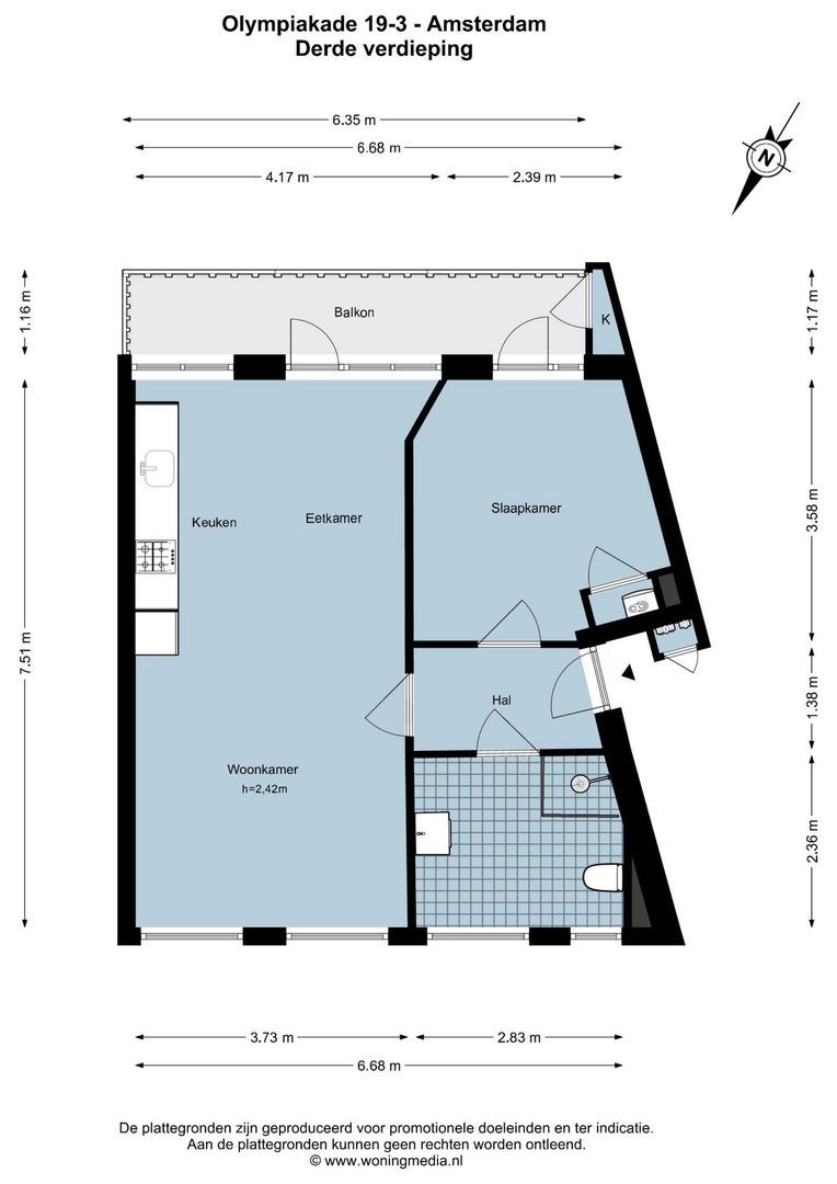 Olympiakade 19 3, Amsterdam plattegrond-0