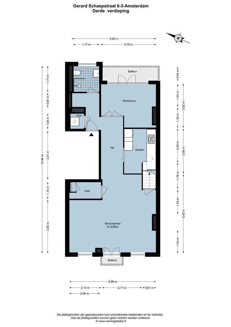 Gerard Schaepstraat 6 3, Amsterdam plattegrond-0