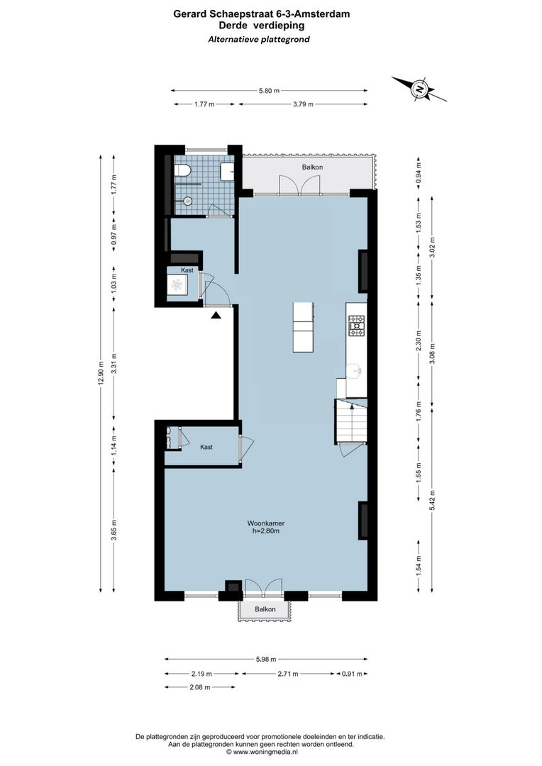 Gerard Schaepstraat 6 3, Amsterdam plattegrond-2