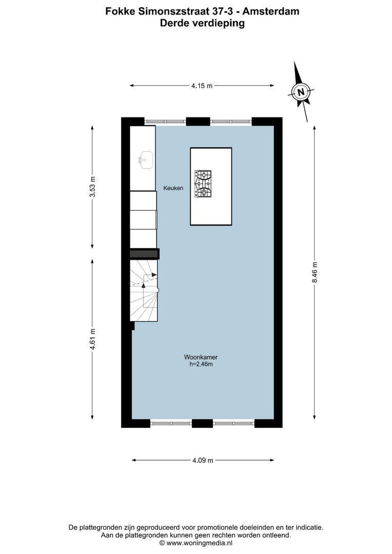 Fokke Simonszstraat 37 3, Amsterdam plattegrond-1