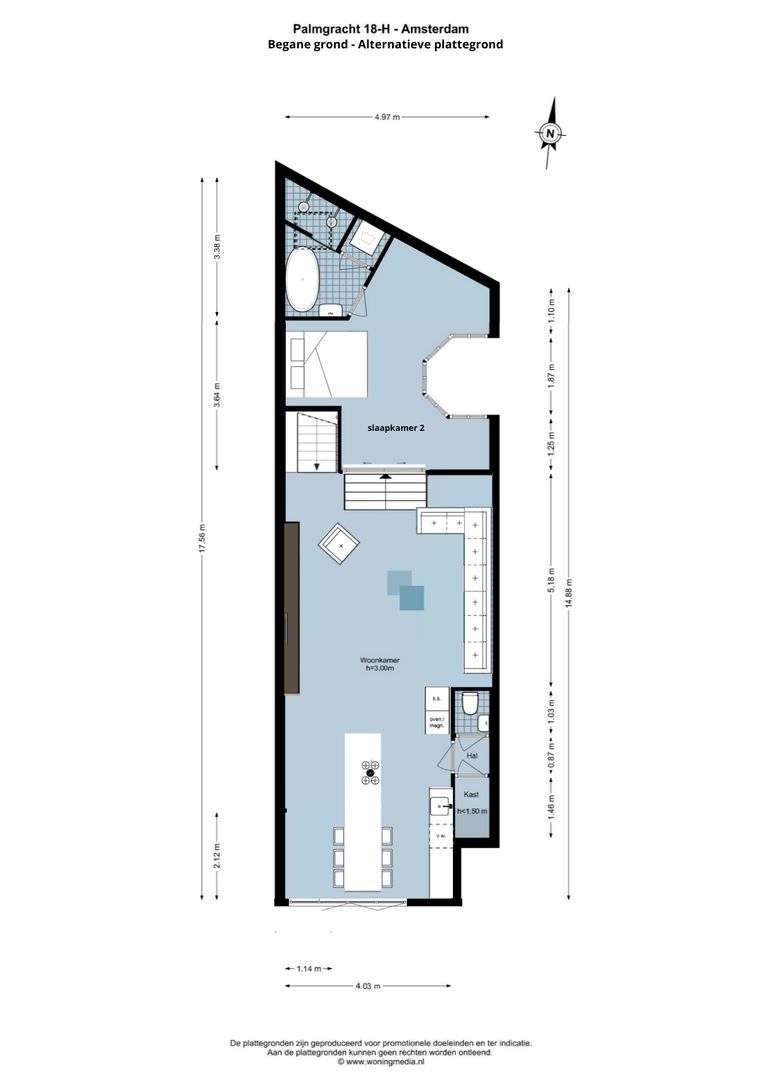 Palmgracht 18 H, Amsterdam plattegrond-1