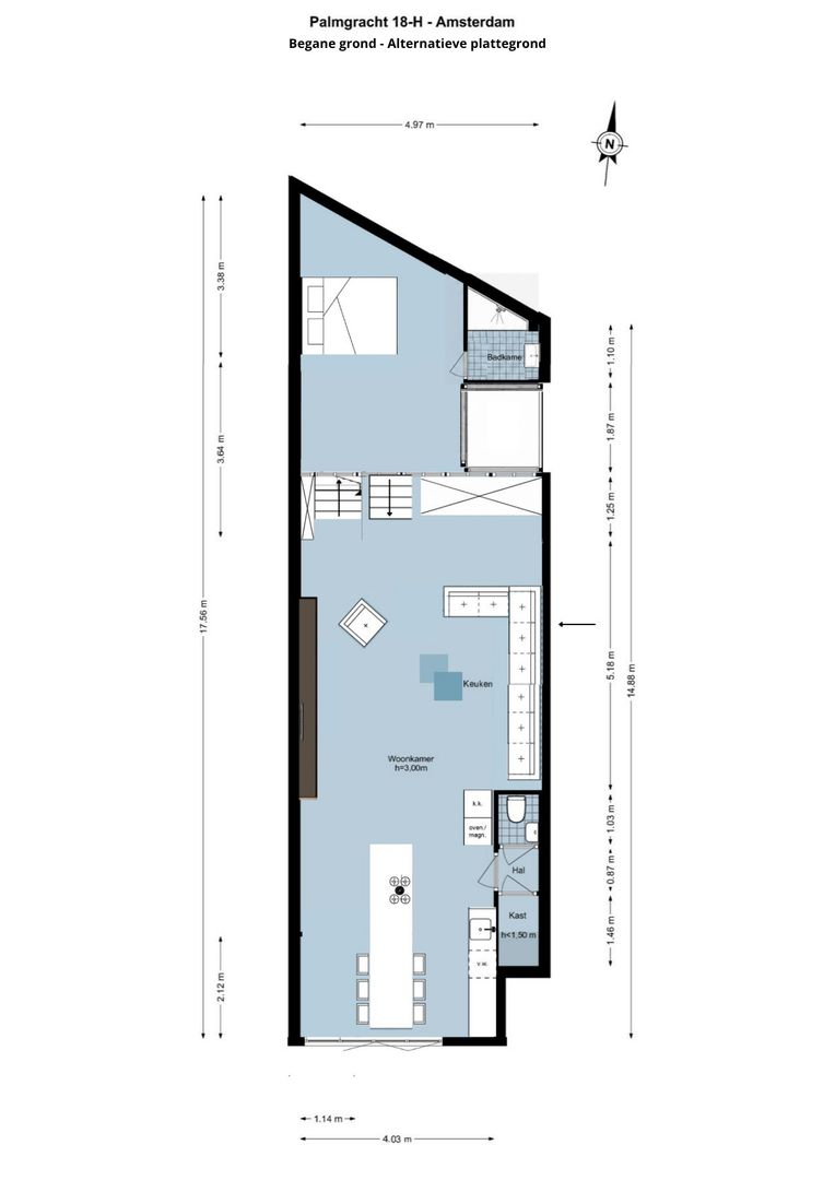 Palmgracht 18 H, Amsterdam plattegrond-2