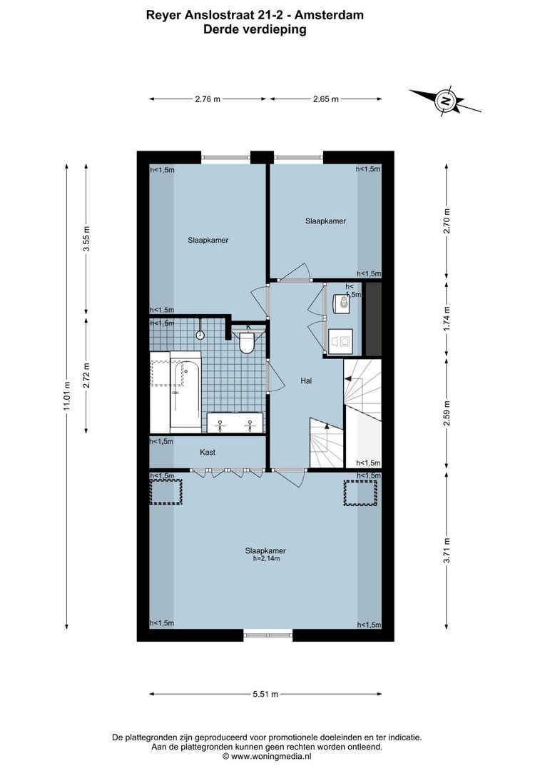Reyer Anslostraat 21 2, Amsterdam plattegrond-1