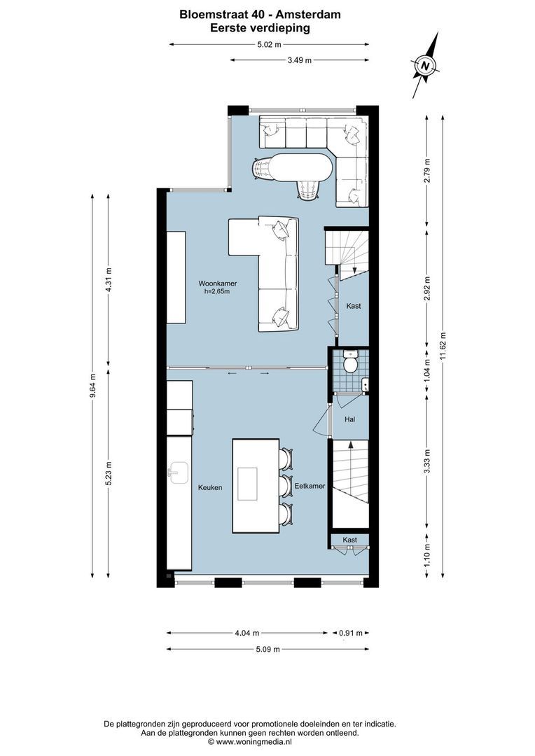 Bloemstraat 40, Amsterdam plattegrond-1