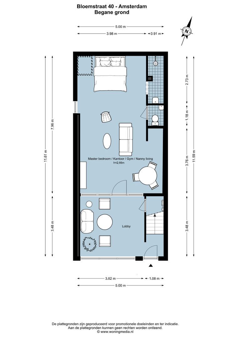 Bloemstraat 40, Amsterdam plattegrond-0