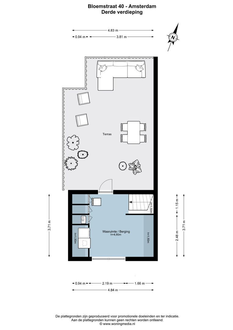 Bloemstraat 40, Amsterdam plattegrond-3