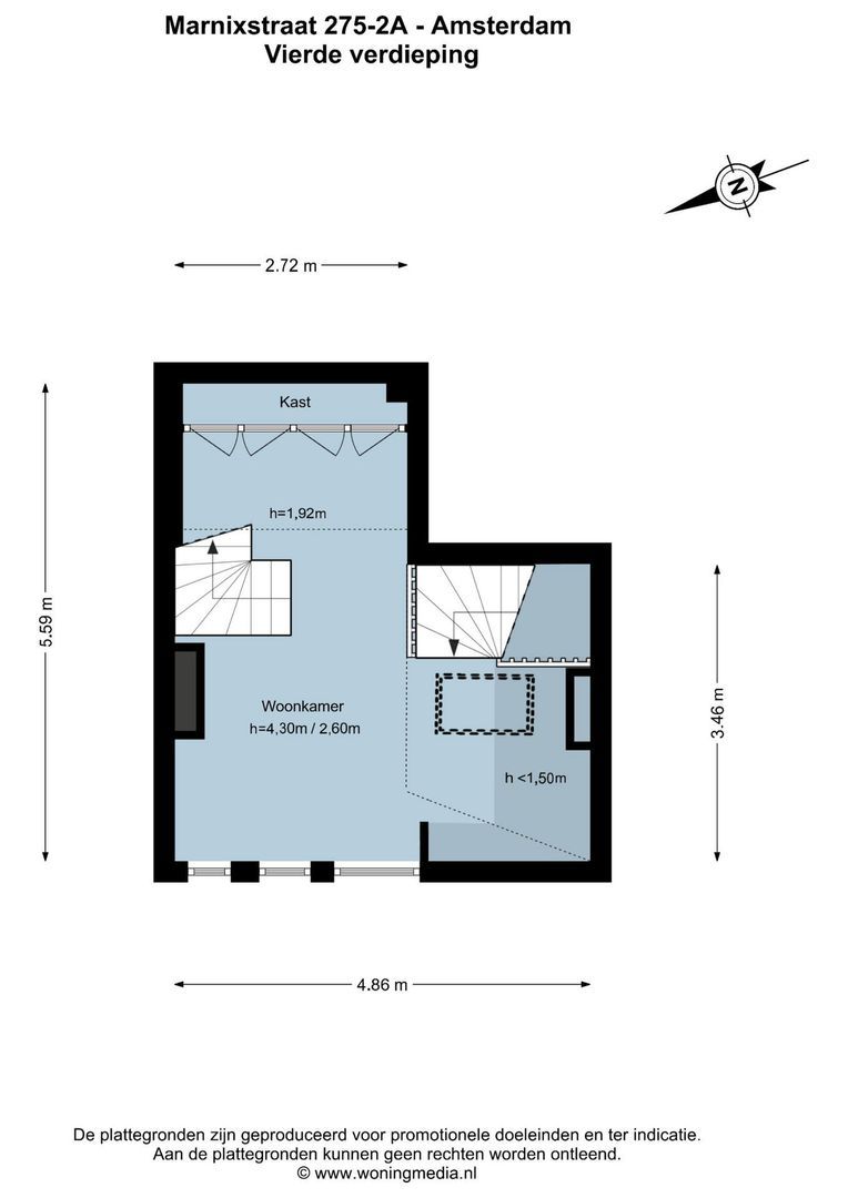 Marnixstraat 275 2A, Amsterdam plattegrond-2
