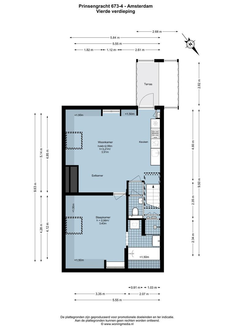 Prinsengracht 673 4, Amsterdam plattegrond-1