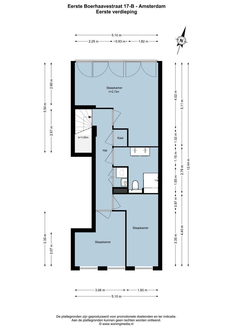 Eerste Boerhaavestraat 17 B, Amsterdam plattegrond-1