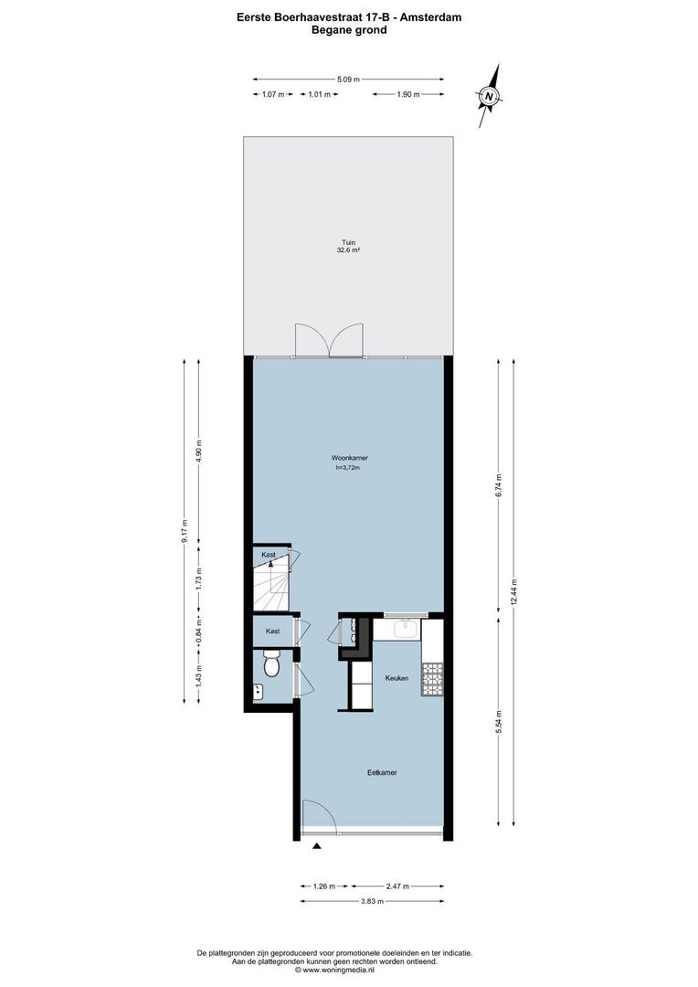 Eerste Boerhaavestraat 17 B, Amsterdam plattegrond-0