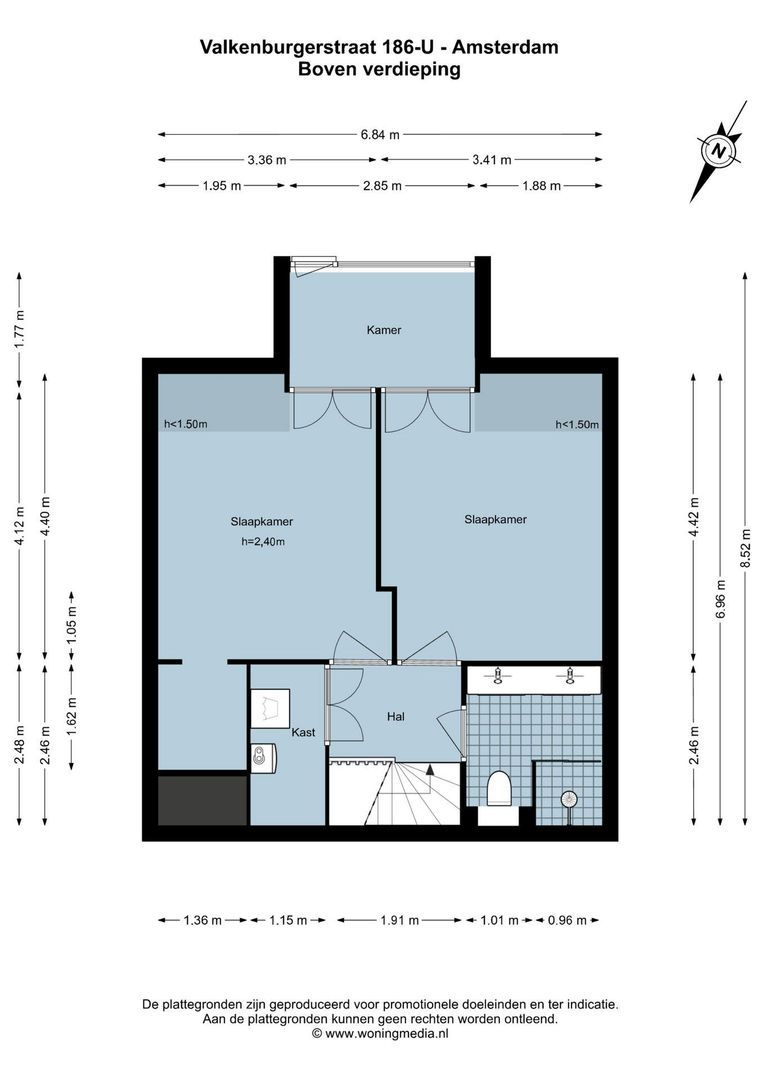 Valkenburgerstraat 186 U, Amsterdam plattegrond-1