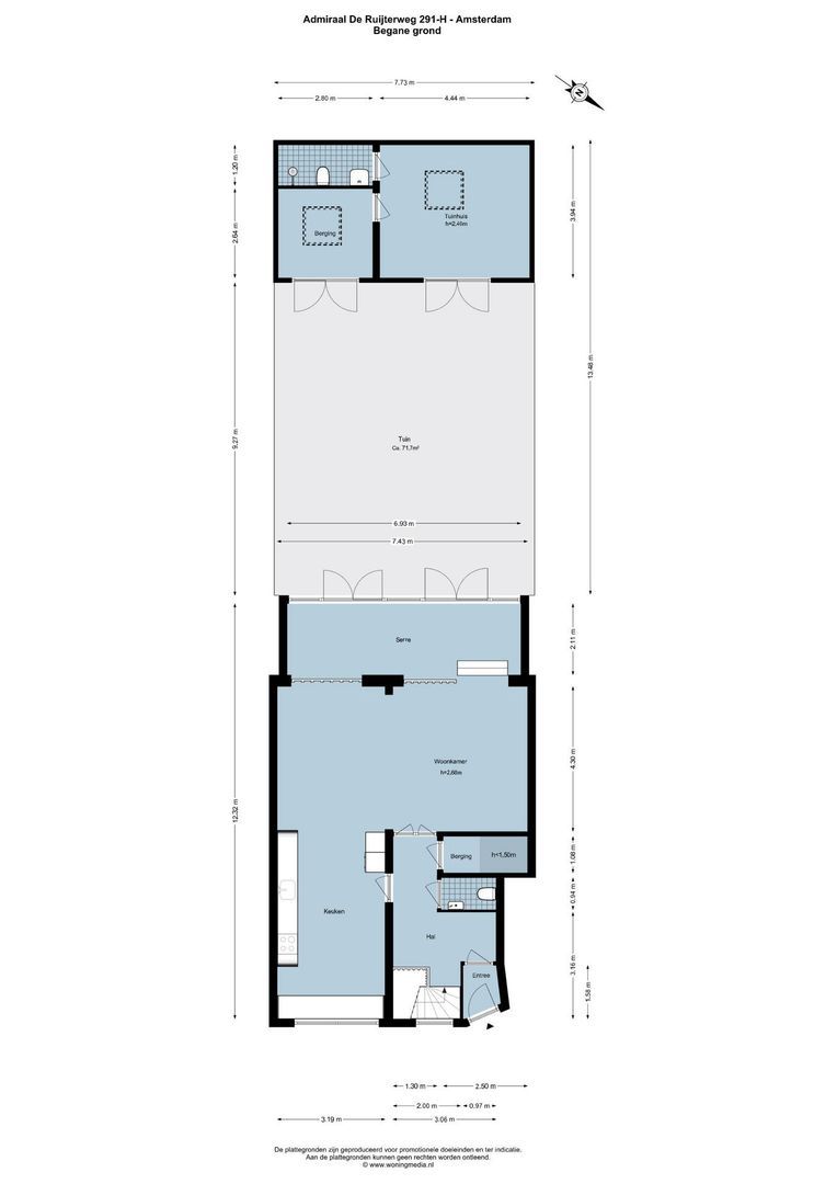 Admiraal De Ruijterweg 291 H, Amsterdam plattegrond-0