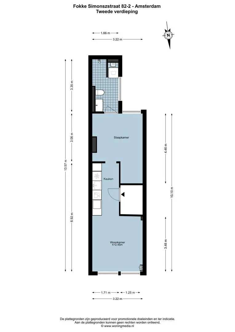 Studio te koop: Fokke Simonszstraat 82-2, Amsterdam