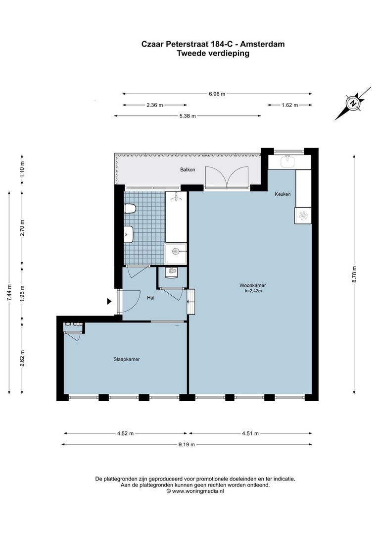 Czaar Peterstraat 184 C, Amsterdam plattegrond-0