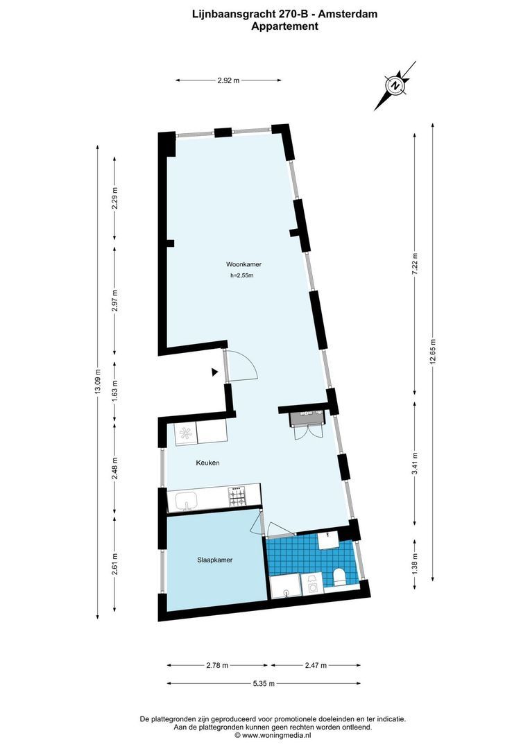 Lijnbaansgracht 270 B, Amsterdam plattegrond-0