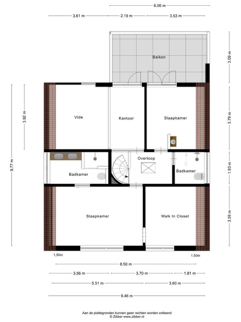 Hillenraad 6, Zwijndrecht plattegrond-1