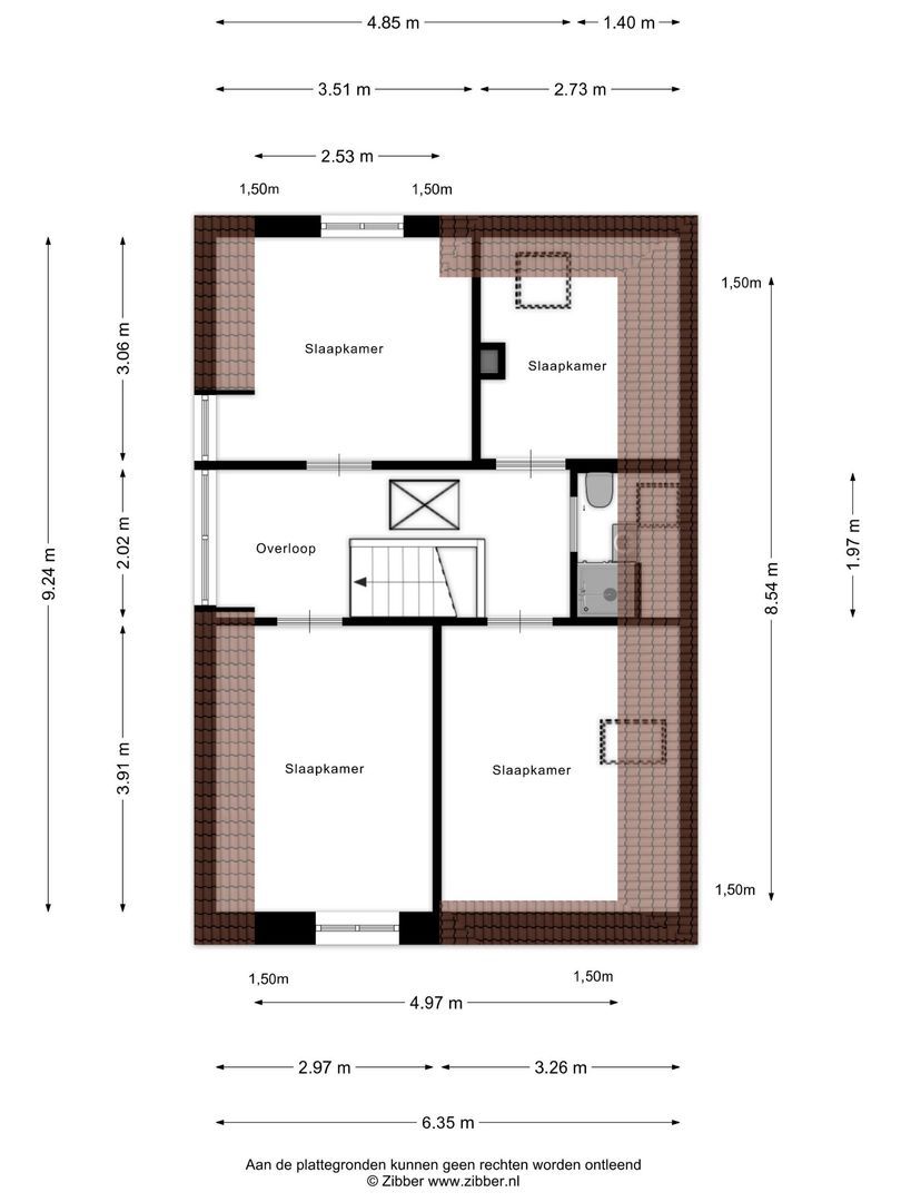 Burgemeester de Bruïnelaan 17, Zwijndrecht plattegrond-2
