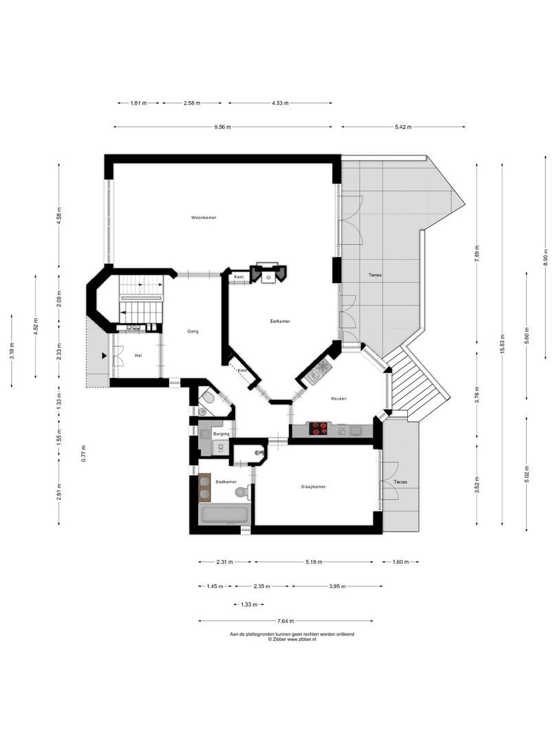 Rijksstraatweg 107, Ridderkerk plattegrond-1
