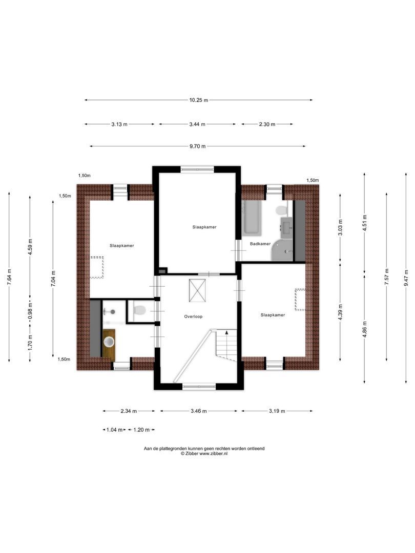 Hooftlaantje 98, Hendrik-Ido-Ambacht plattegrond-1