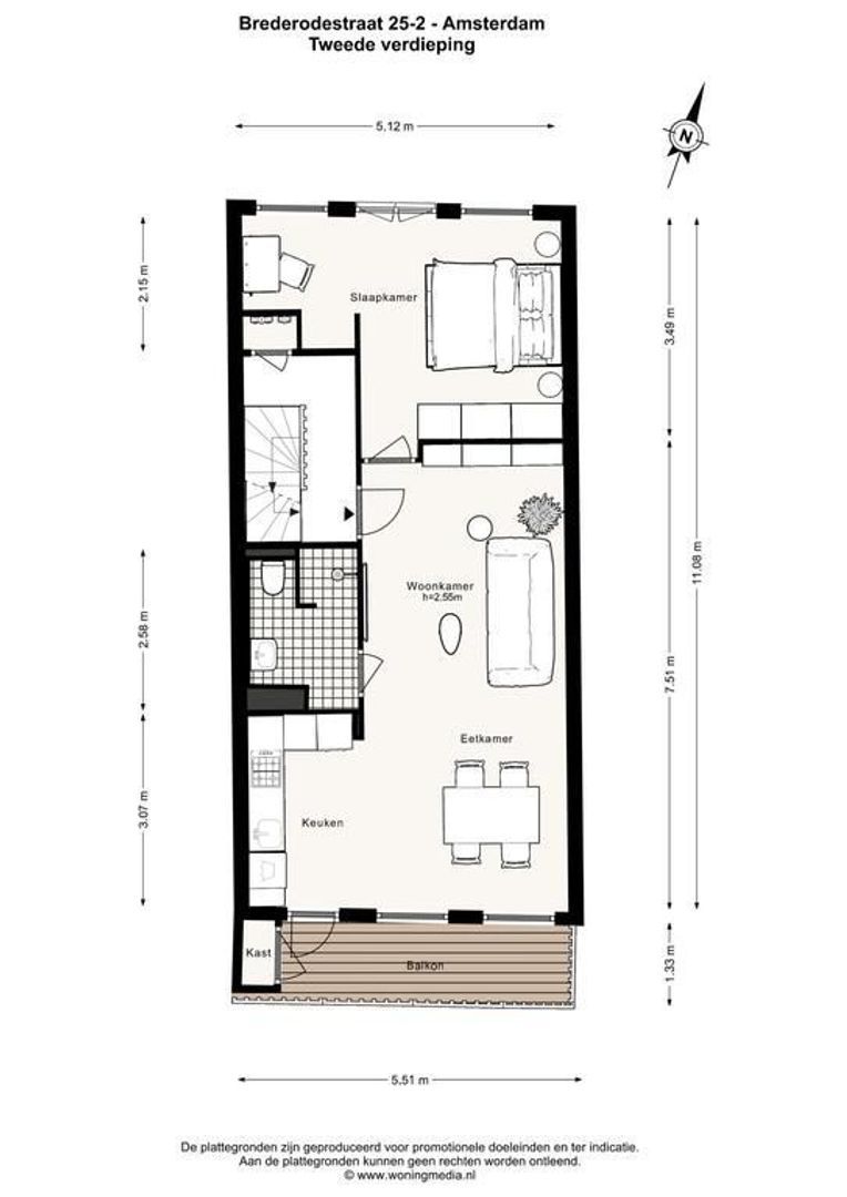 Brederodestraat 25 2, Amsterdam plattegrond-0