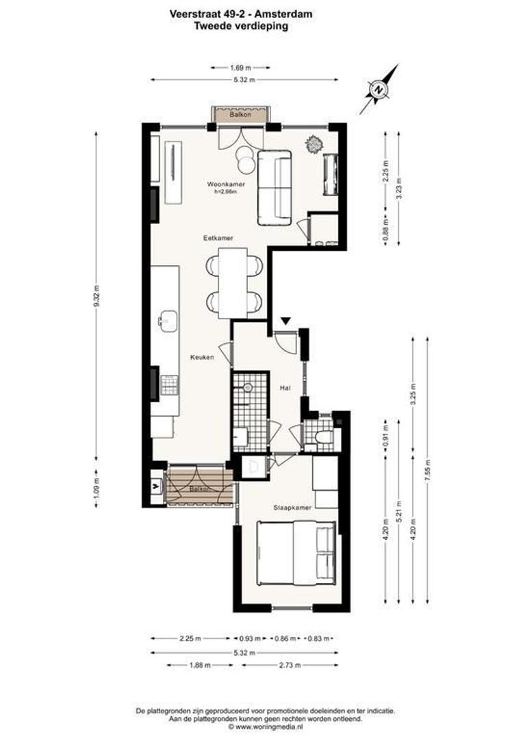 Veerstraat 49 2, Amsterdam plattegrond-0