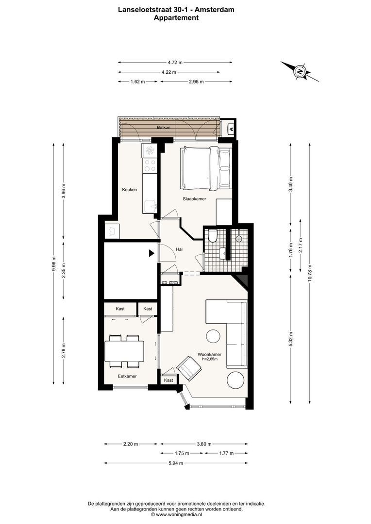 Lanseloetstraat 30 1, Amsterdam plattegrond-0