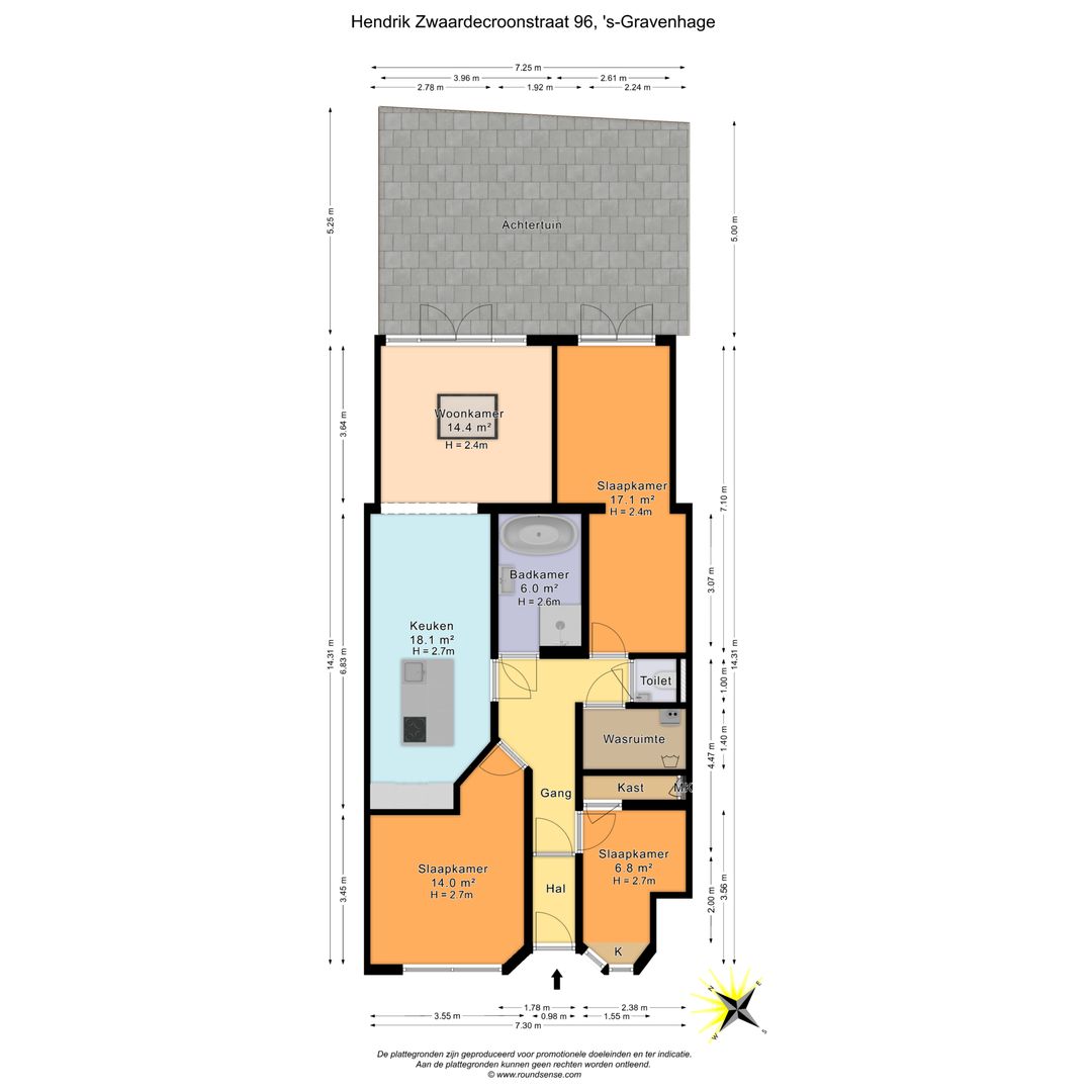 Hendrik Zwaardecroonstraat 96, Den Haag plattegrond-0