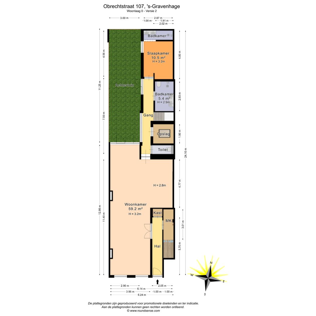 Obrechtstraat 107, Den Haag plattegrond-0