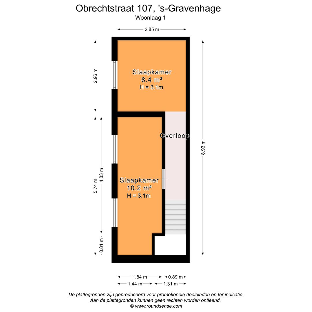 Obrechtstraat 107, Den Haag plattegrond-1