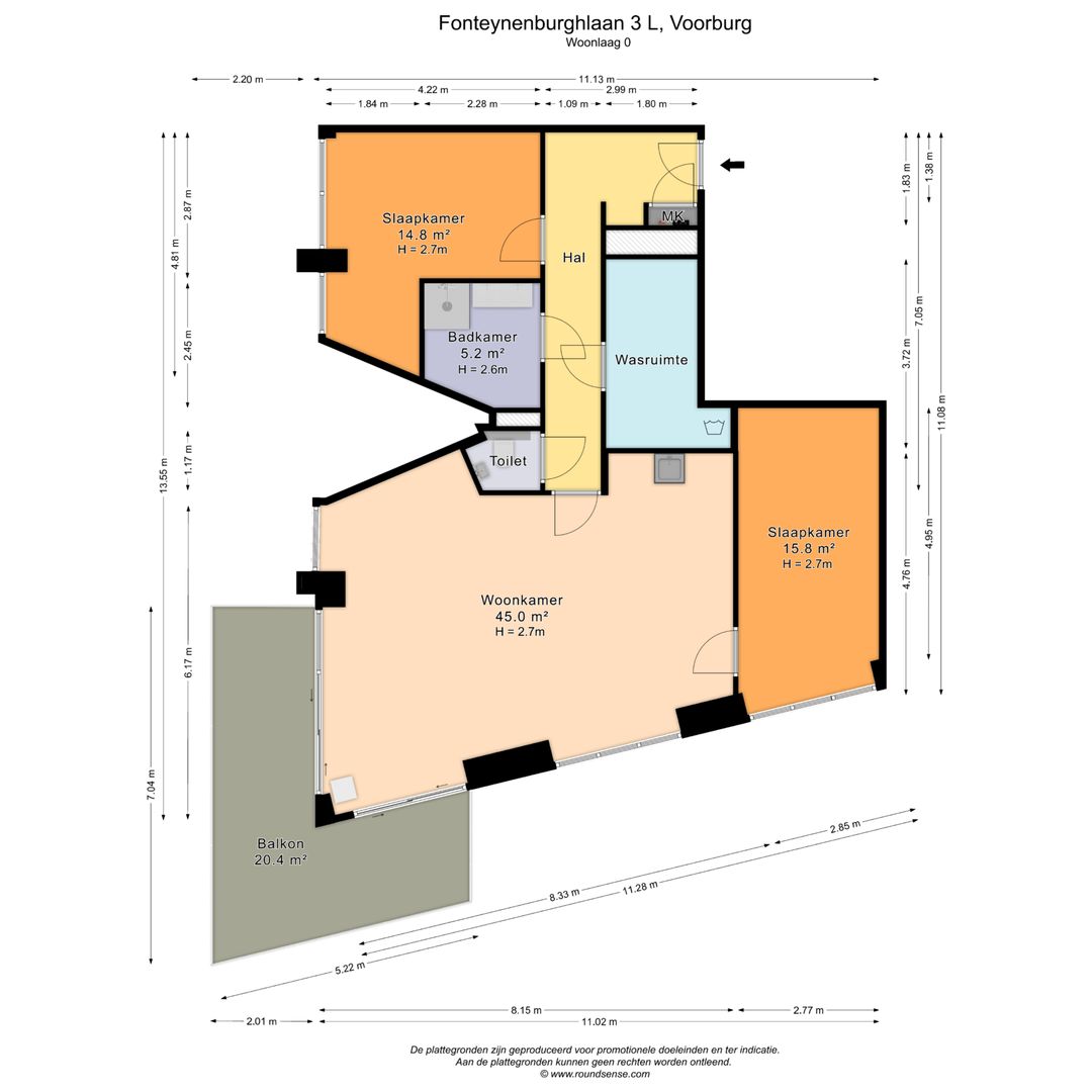 Fonteynenburghlaan 3 L, Voorburg plattegrond-0