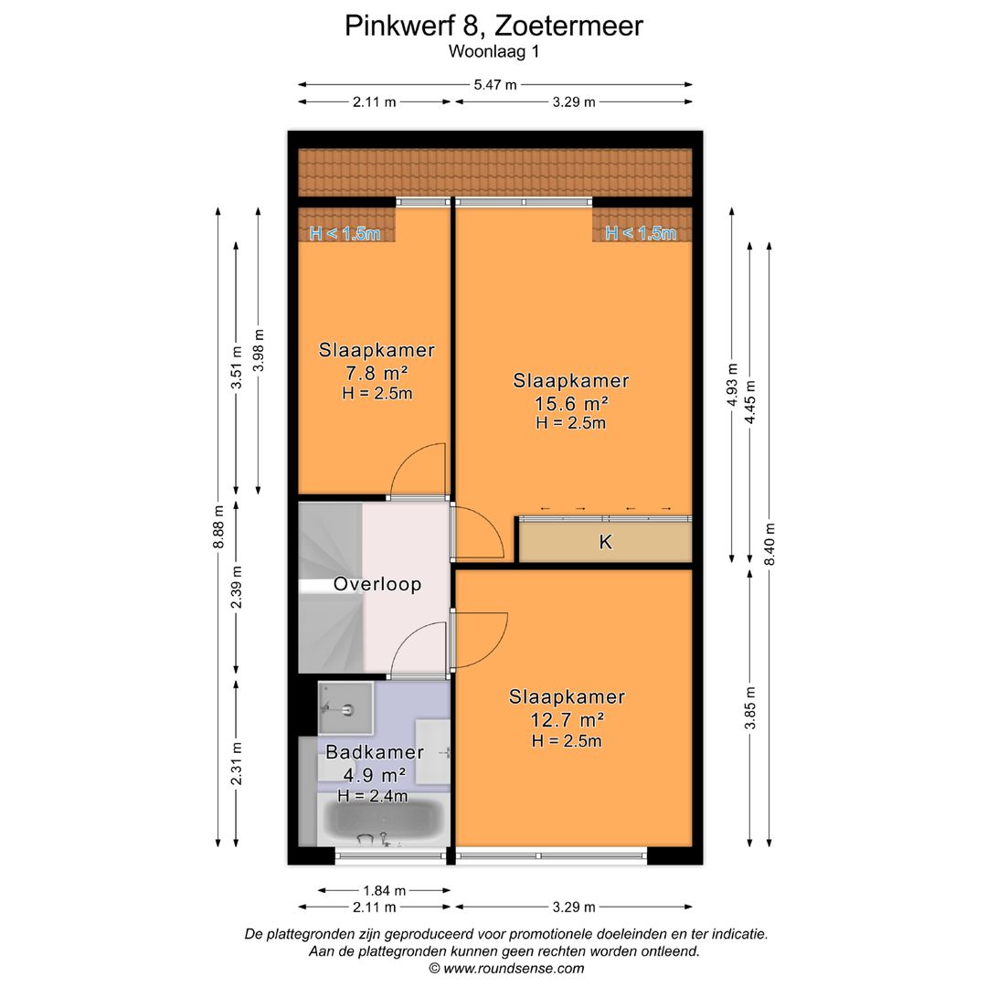 Pinkwerf 8, Zoetermeer plattegrond-1