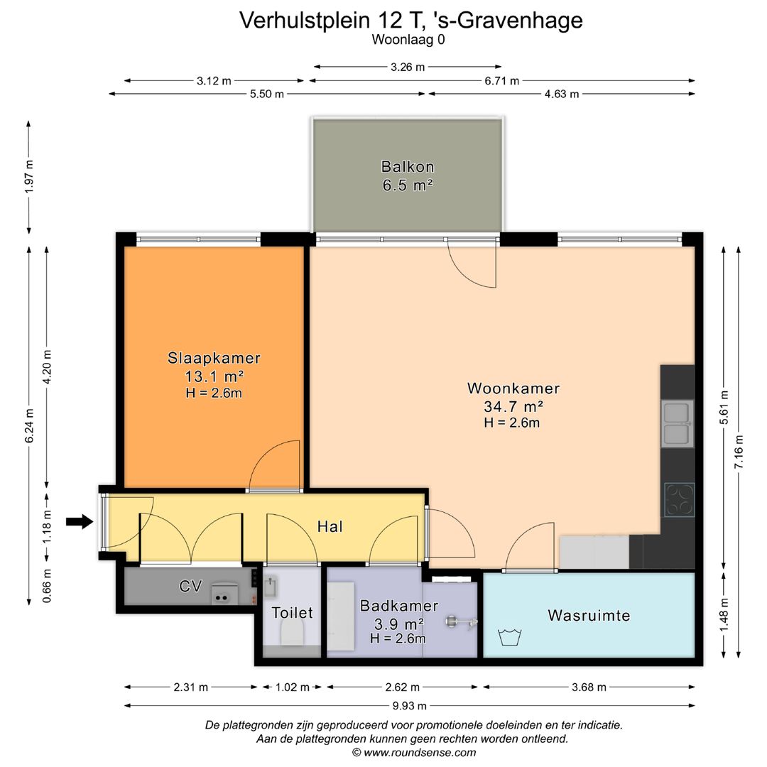 Verhulstplein 12 T, Den Haag plattegrond-0