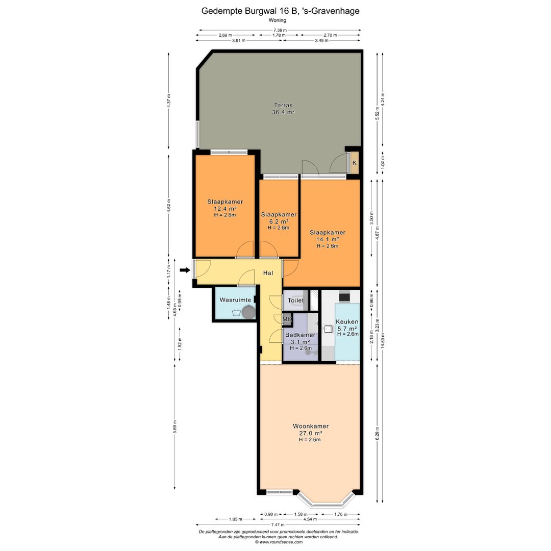Gedempte Burgwal 16 B, Den Haag plattegrond-0