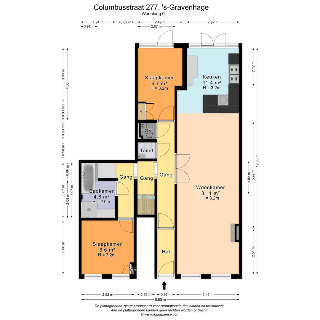 Columbusstraat 277, Den Haag plattegrond-0